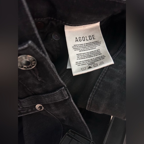 AGOLDE Nico High-Waisted Fitted Jeans Size 24 in Black - Picture 8 of 14